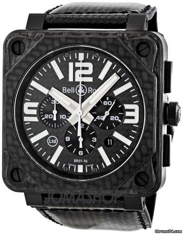 Bell & Ross Aviation Black Carbon Fiber Chronograph Automatic Mens Watch BR0194-CA-FIBER watches
