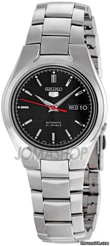 Seiko 5 Black Dial Stainless Steel Mens Watch SNK607 watches