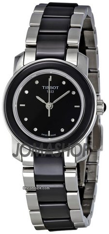 Tissot T-Trend Black Ceramic Diamond Ladies Watch T0642102205600 watches