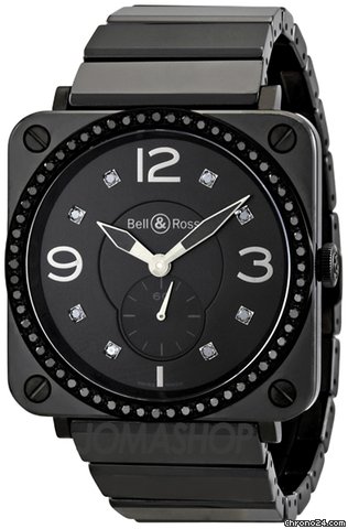 Bell & Ross Aviation Black Dial Diamond Unisex Watch BRS-BLKD-CER-PHT watches