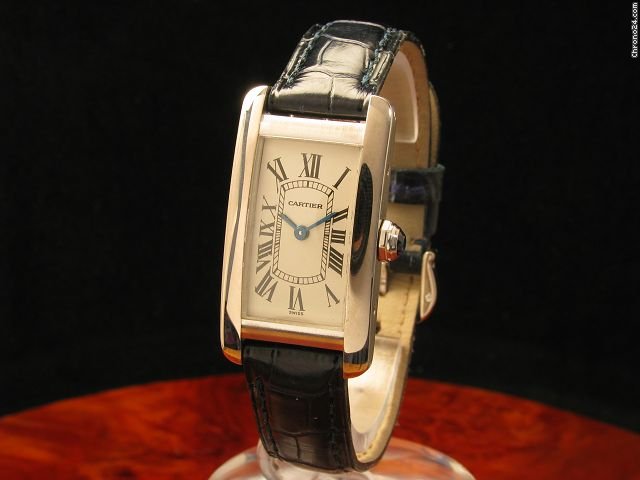 Cartier Tank Americaine Large 18kt Wei gold / Gold Damenuhr watches