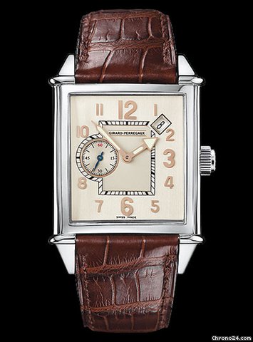Girard Perregaux Vintage 1945 Stainless Steel Brown Leather Men's Watch watches