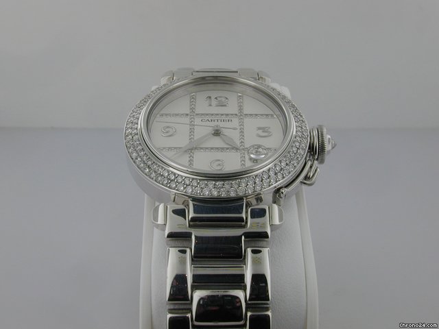 Cartier 18k White Gold Diamond Dial Ladies Pasha watches