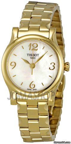 Tissot Stylis-T Mother of Pearl Dial Gold-tone Ladies Watch T0282103311700 watches