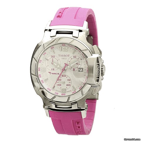 Tissot T-Race White Dial Pink Rubber Ladies Watch T0482171701701 watches