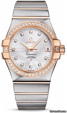 Omega Constellation Chronometer 35 mm Brushed Steel and Red Gold watches