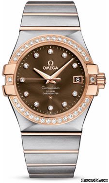 Omega Constellation Chronometer 35 mm Brushed Steel and Red Gold watches