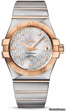 Omega Constellation Chronometer 35 mm Brushed Steel and Red Gold watches