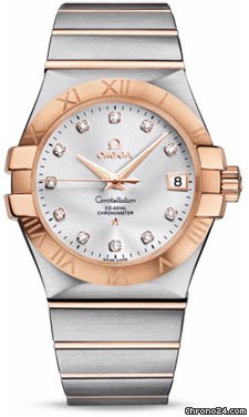 Omega Constellation Chronometer 35 mm Brushed Steel and Red Gold watches