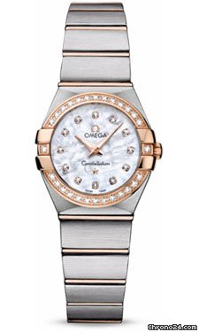 Omega Constellation Quartz 24 mm Brushed Steel and Red Gold watches