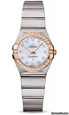 Omega Constellation Quartz 24 mm Brushed Steel and Red Gold watches
