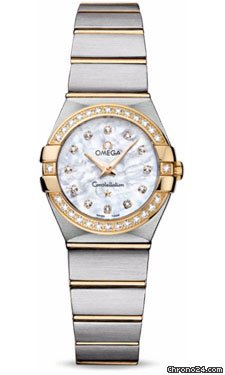 Omega Constellation Quartz 24 mm Brushed Steel and Yellow Gold watches