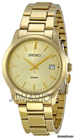 Seiko Champagne Dial Gold Tone Steel Mens Watch SGEF58 watches