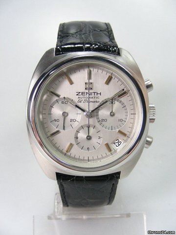 Zenith El Primero chronogaphe acier/cuir cadran silver watches