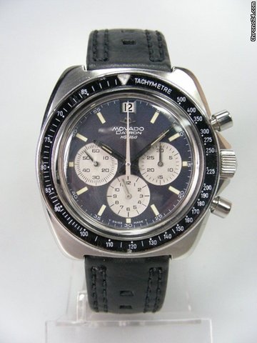 Zenith Movado mvt Zenith El Primero calibre 400 Datron HS 360 chronographe cadran noir trois compteurs silver watches