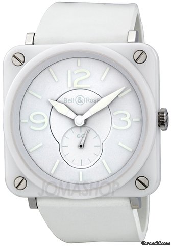 Bell & Ross Aviation White Phantom White Rubber Unisex Watch BRSWHCPHSRB watches