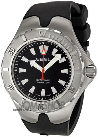Ebel Sportwave Diver Black Dial Black Rubber Strap Mens Watch 1215581 watches