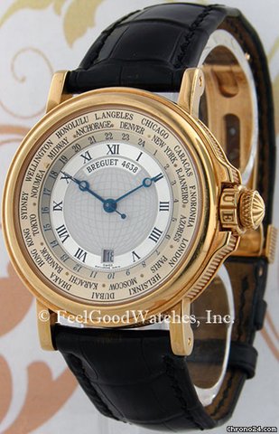 Breguet 3700BA Marine Hora Mundi, Yellow Gold watches