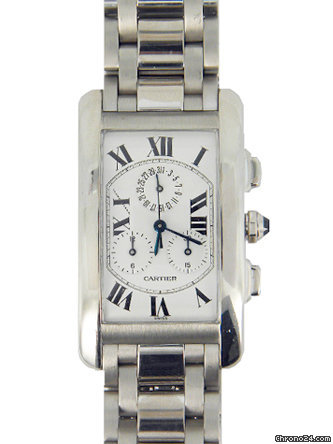 Cartier 18k white gold Tank American Chronograph watches