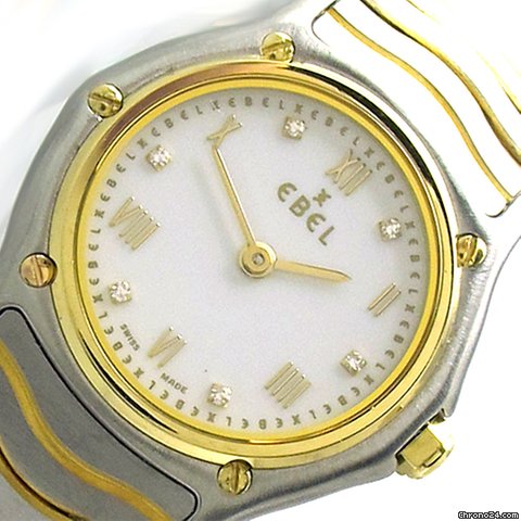 Ebel "Classic Wave", small, Stahl/Gold, Brillantbesatz watches