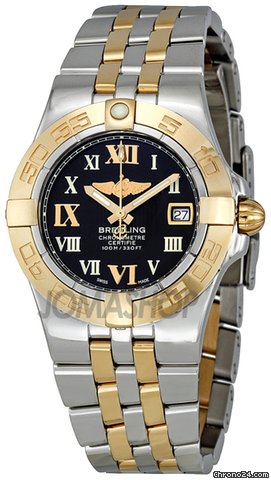 Breitling Galactic 30 Black Dial Automatic Chrono Two-Tone Mens Watch C71340L2-B952 watches
