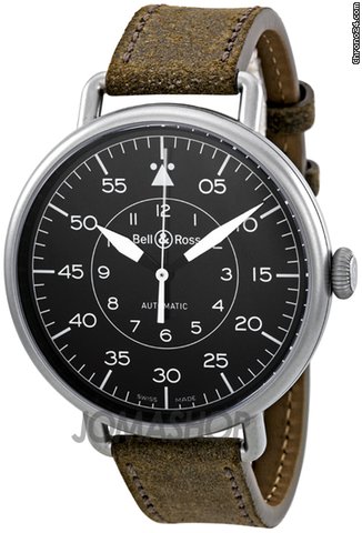 Bell & Ross Military Black Dial Distressed Leather Strap Automatic Mens Watch BRWW192-MIL watches