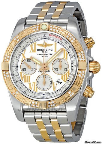 Breitling Chronomat Black Dial Automatic Chronograph Two Tone Mens Watch CB0110AA/G677 watches