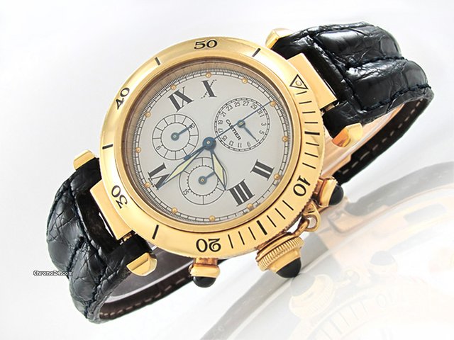 Cartier Damen "PASHA CHRONO" 750/- Gelbgold Quarz watches