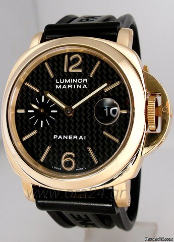 Panerai Luminor Marina 18k Gold Carbon Dial PAM140 watches