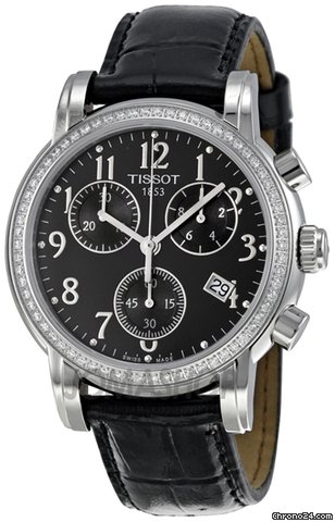 Tissot Dressport Chronograph Black Leather Ladies Watch T0502171605201 watches