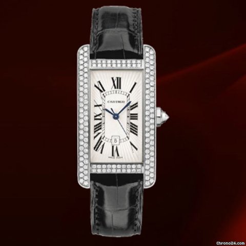 Cartier Tank Americaine Medium Size Oro Bianco E Diamanti Nuovo Box & Paper watches