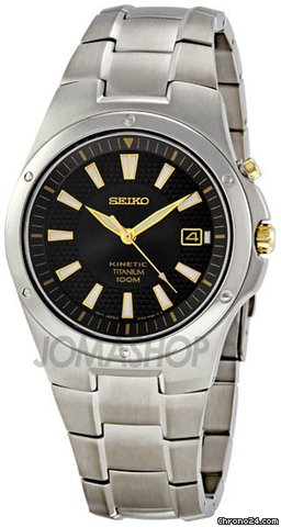 Seiko Black Dial Titanium Mens Watch SKA399 watches