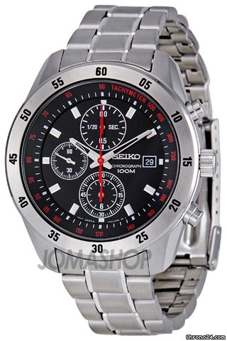 Seiko Chronograph Stainless Steel black Dial Mens Watch SNDC49 watches