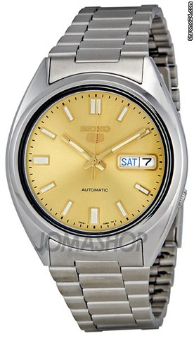 Seiko 5 Champagne Dial Automatic Stainless Steel Mens Watch SNXS81 watches