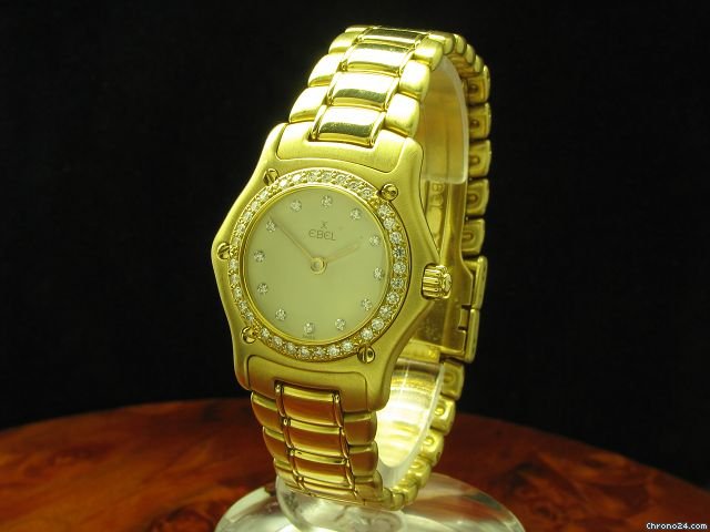 Ebel 1911 Date 18kt Gold Damenuhr Mit Diamant L¨¹nette watches