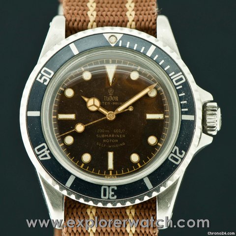 Tudor SUBMARINER 7928 PCG BROWN DIAL watches