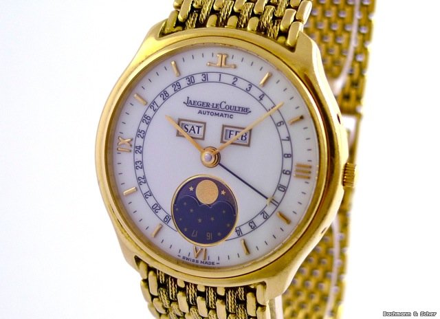 Jaeger-LeCoultre Gentleman's Watch with Calendar, Moon-Phase, 18k Yellow Gold watches