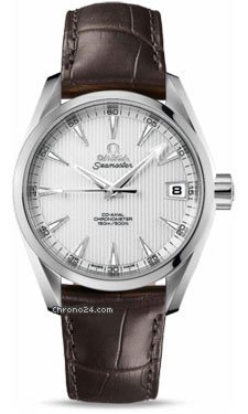 Replica Omega Seamaster Aqua Terra Chronometer 38.5 mm Stainless Steel On Leather Watch