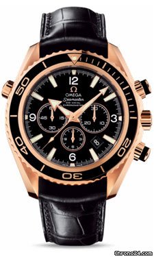 Omega Seamaster Planet Ocean Chrono 45.5 mm Red Gold On Leather watches