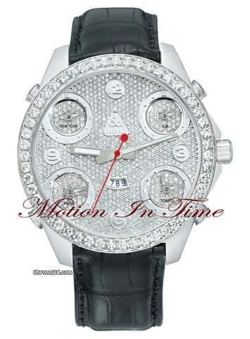 Jacob & Co. FIVE TIMEZONE "ALL DIAMOND" 47mm AUTOMATIC SPECIAL EDITION watches
