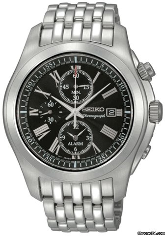 Seiko Chronograph Alarm Grey Dial Mens Watch SNAE31P1 watches