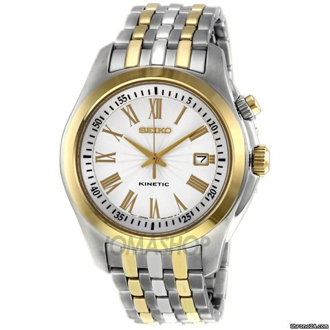 Seiko Kinetic Two-tone White Dial Mens Watch SKA470P1 watches