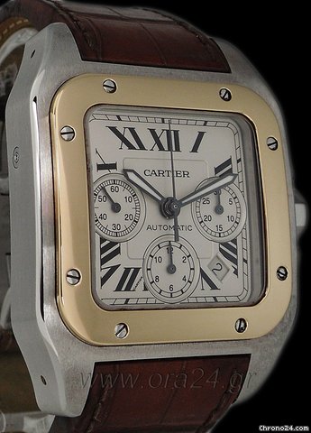 Cartier Santos 100 XL Chronograph Gold/Steel watches