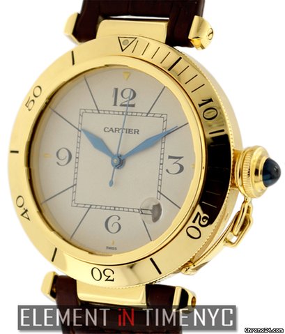 Cartier Pasha 38mm 18k Yellow Gold Silver Dial watches