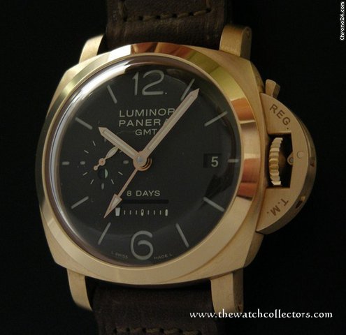 Panerai Very Rare Luminor Marina 1950 Pink Gold Chocolate Dial "PAM 289" Full Set 2011 watches