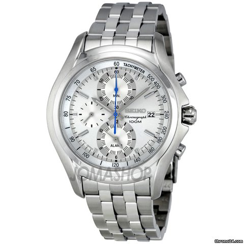 Seiko White Dial Chronograph Tachymeter Mens Watch SNAE81 watches