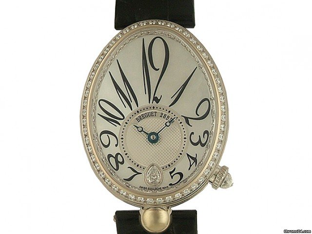 Breguet Reine de Naples 18kt Wei gold Tropfenform Automatic Diamond 1,34ct Perlmutt watches