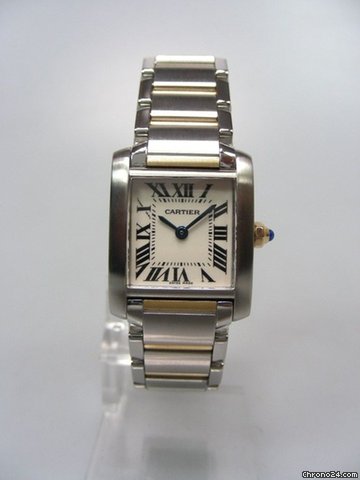Cartier Tank Fran?aise lady or/acier cadran silver watches