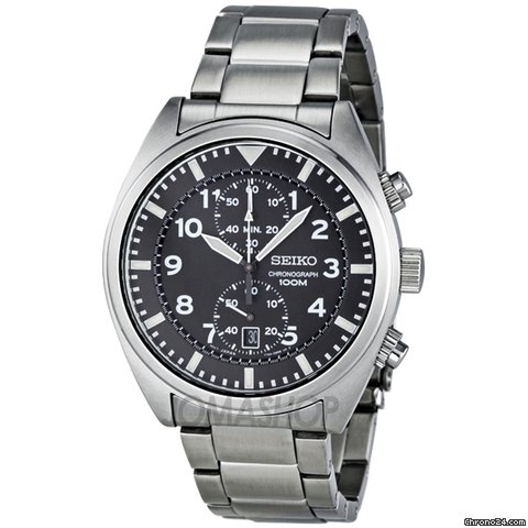 Seiko Chronograph Black Dial Quartz Mens Watch SNN231 watches