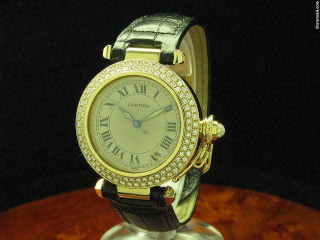 Cartier Pasha 18kt Gold Automatic Damenuhr Mit Brillant Besatz watches